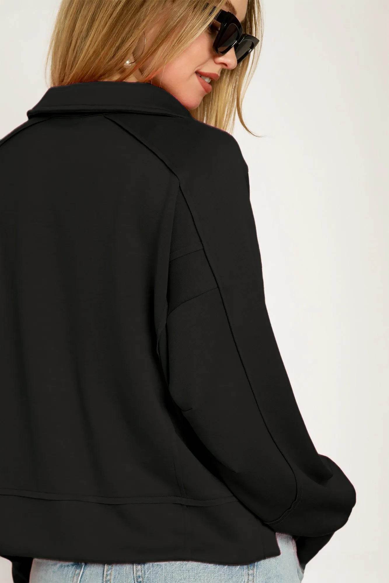 Umgee Collared Neck Long Sleeve Top with Raw Hem Detail Trendsi 47a74221-7238-4ba4-8624-43d74c75270a-Max-Origin