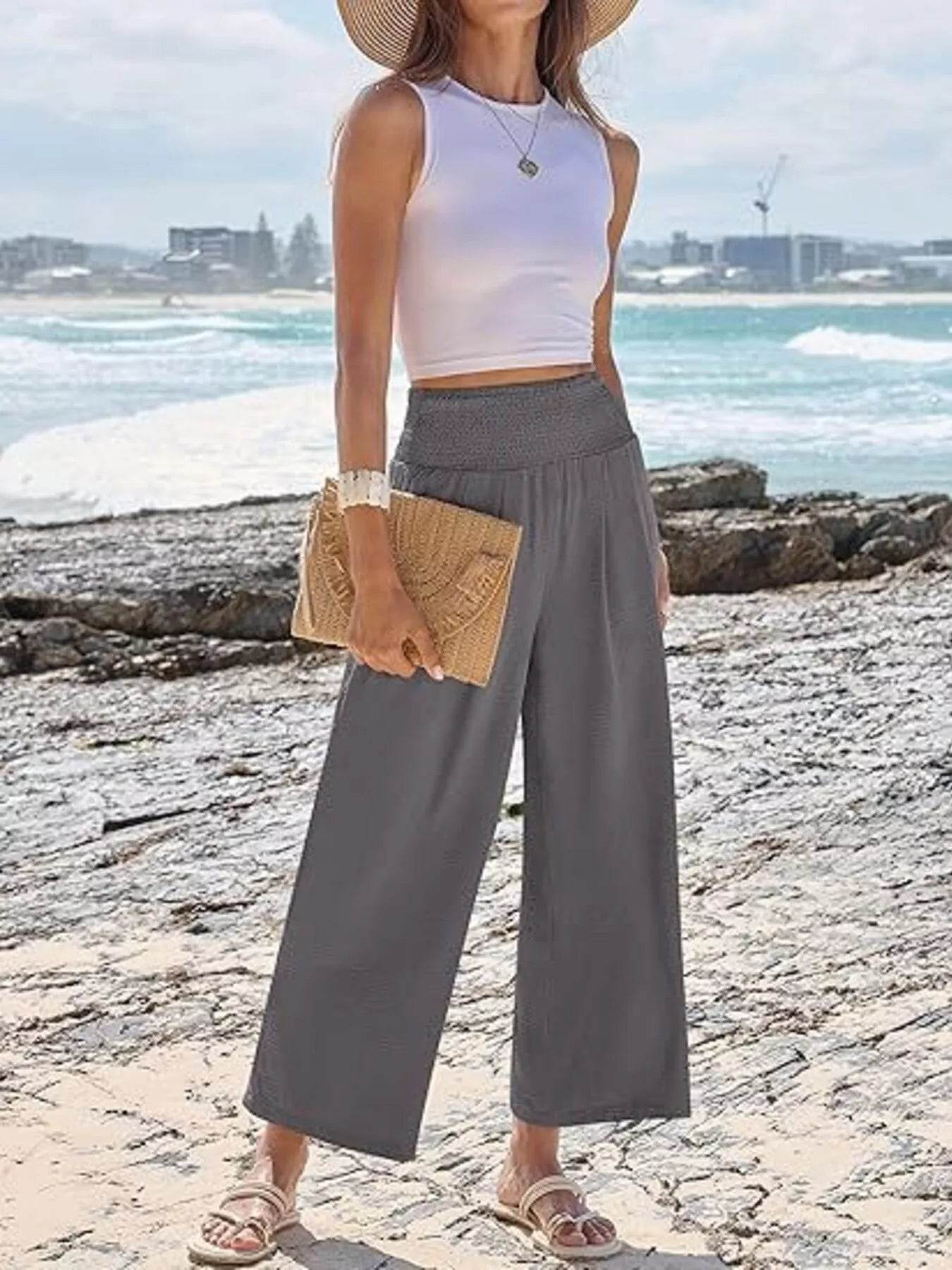 Wide Leg Smocked High Waist Pants Trendsi 47aaa9779e064a568fb7bdc96a92fd6f-Max-Origin