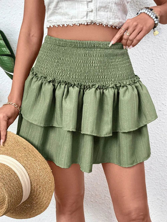 Perfee Layered Smocked Mini Skirt Trendsi 47ad2c7c-87db-406c-b5b2-bd0cf78d15ea-Max