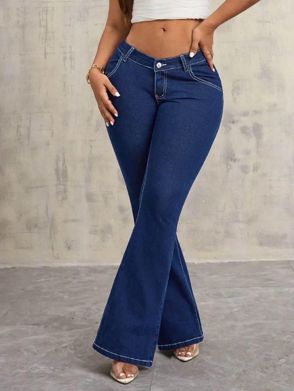 Flare Jeans with Pockets Trendsi 47c3f24e-3512-490f-bb1e-8681f7b1ace5-Max