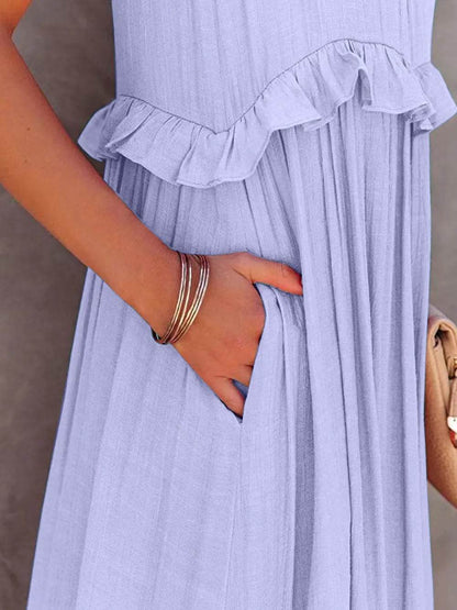 Ruffled Sleeveless Tiered Maxi Dress with Pockets Trendsi 47fc132a-5214-40d5-99df-3a69a7bc4ec6-Max