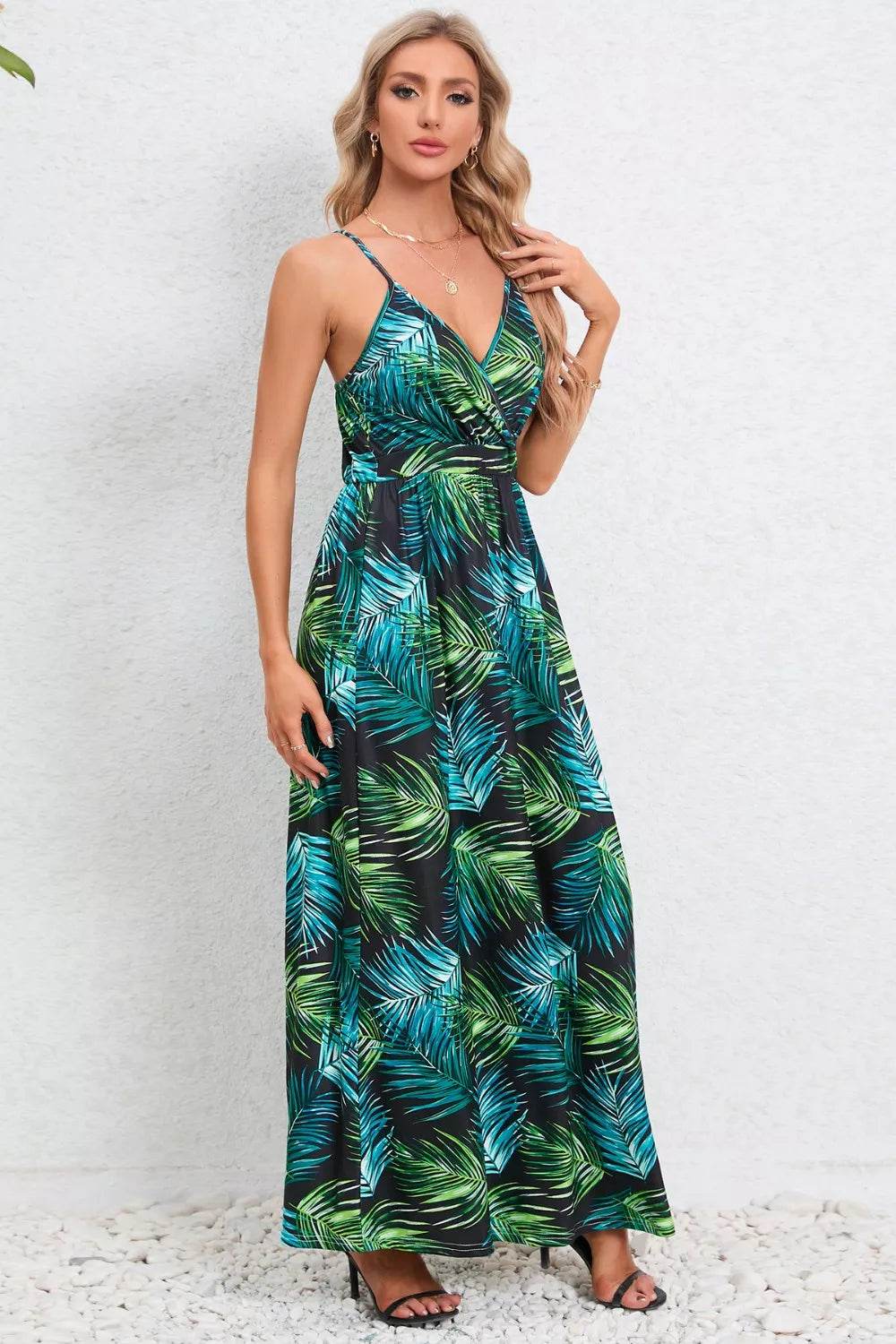 Printed Surplice Maxi Cami Dress Trendsi 4800e4bf-10eb-40c4-9f1b-3dcae1cca044-Max
