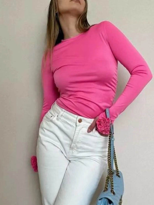 Flower Round Neck Long Sleeve T-Shirt Trendsi 480a7e5d-5516-454c-b3c7-2bd539d670f2-Max-Origin