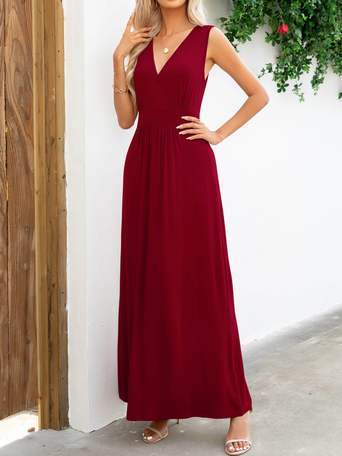 Surplice Neck Sleeveless Maxi Dress Trendsi 485e305aa0604fb28c1cda27fa22a974-Max