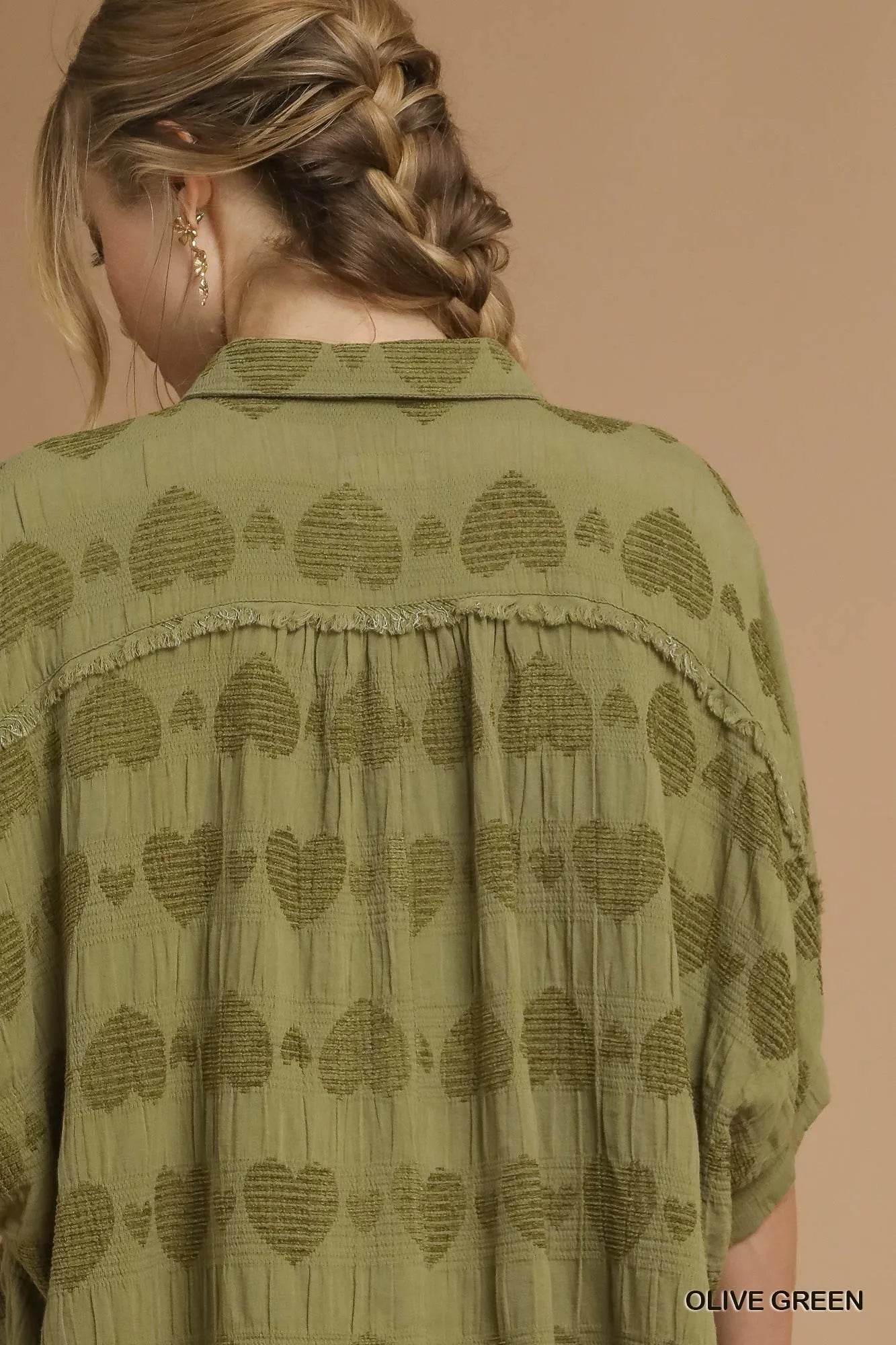 Umgee Jacquard Heart Collared Shirt Trendsi 48652201-cd65-4d3c-a281-571cc1872fbd-Max-Origin