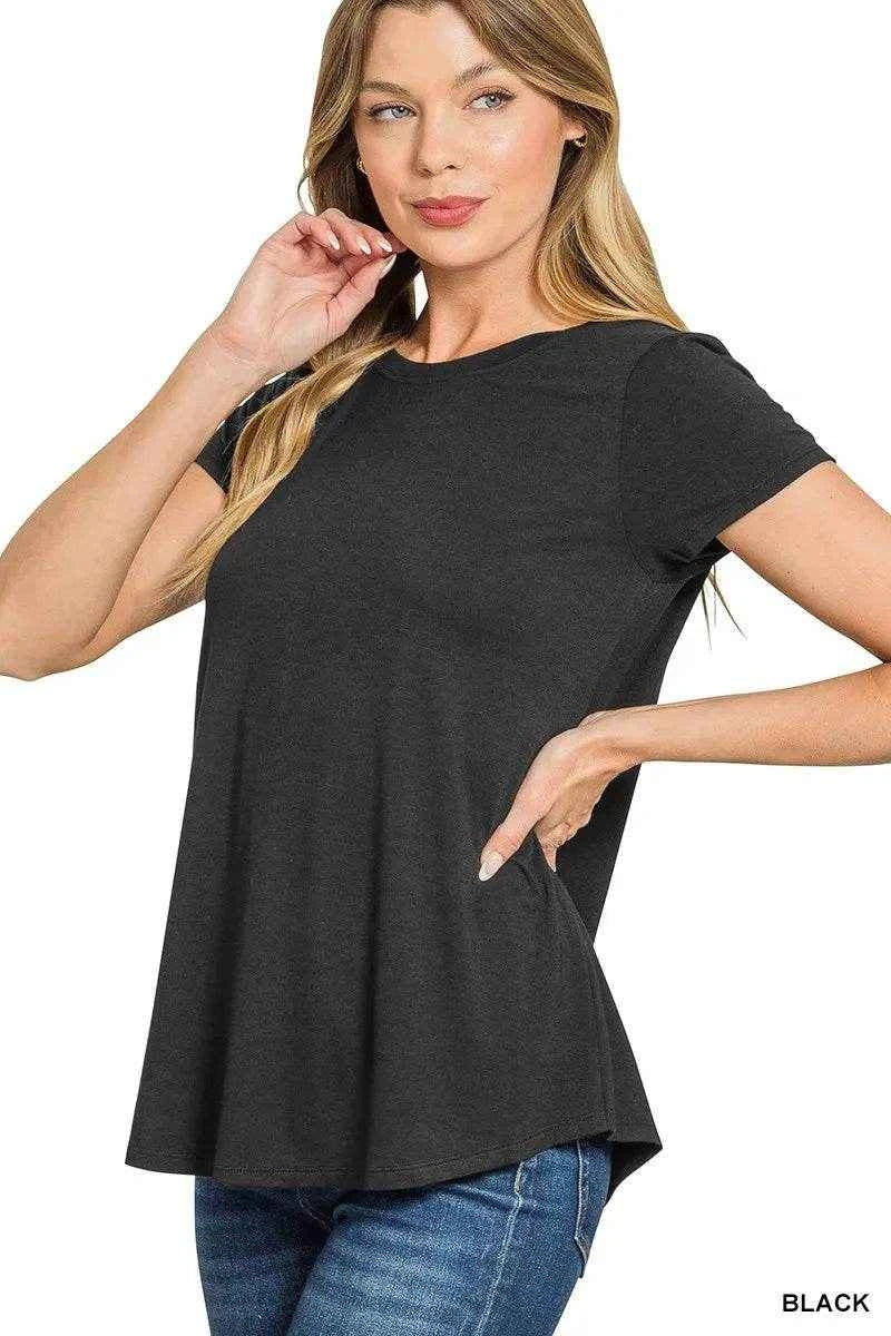Zenana Flowy Round Hem Rayon Short Sleeve T-Shirt Trendsi 486ffd1d0026475eae16ce754b7064a9-Max-Origin