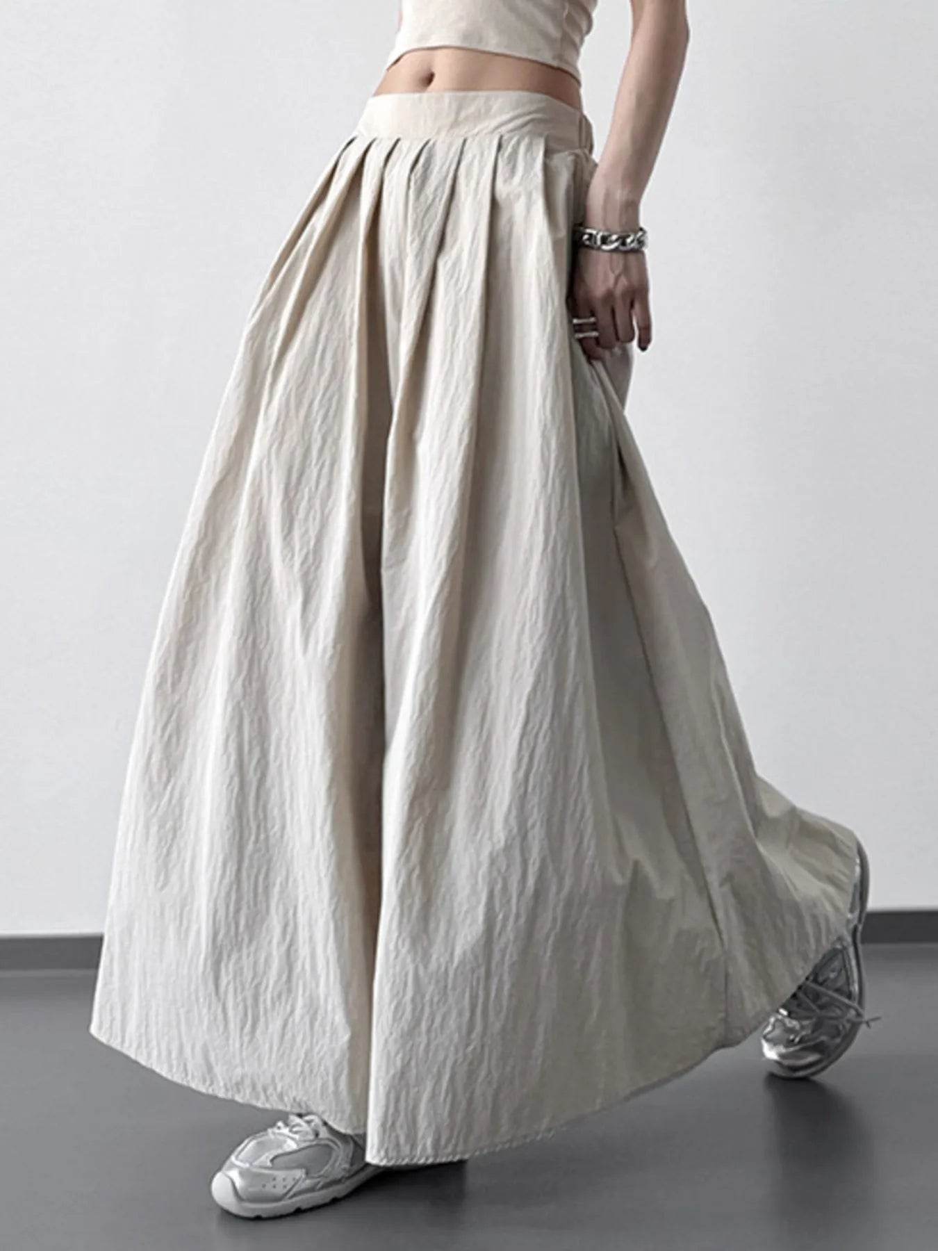 Pleated Linen Maxi Skirt Light Khaki Trendsi 48910e01-cc5d-4ccf-838a-f1d45aa42219-Max-Origin
