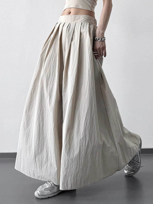 Pleated Linen Maxi Skirt Light Khaki Trendsi 48910e01-cc5d-4ccf-838a-f1d45aa42219-Max-Origin