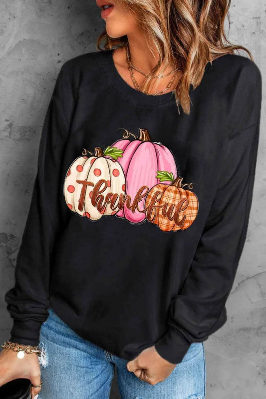 Pumpkin Graphic Round Neck Dropped Shoulder Sweatshirt Black Trendsi 48b7c752-aca7-4f84-bfe8-9fd2fc3db1ad-Max