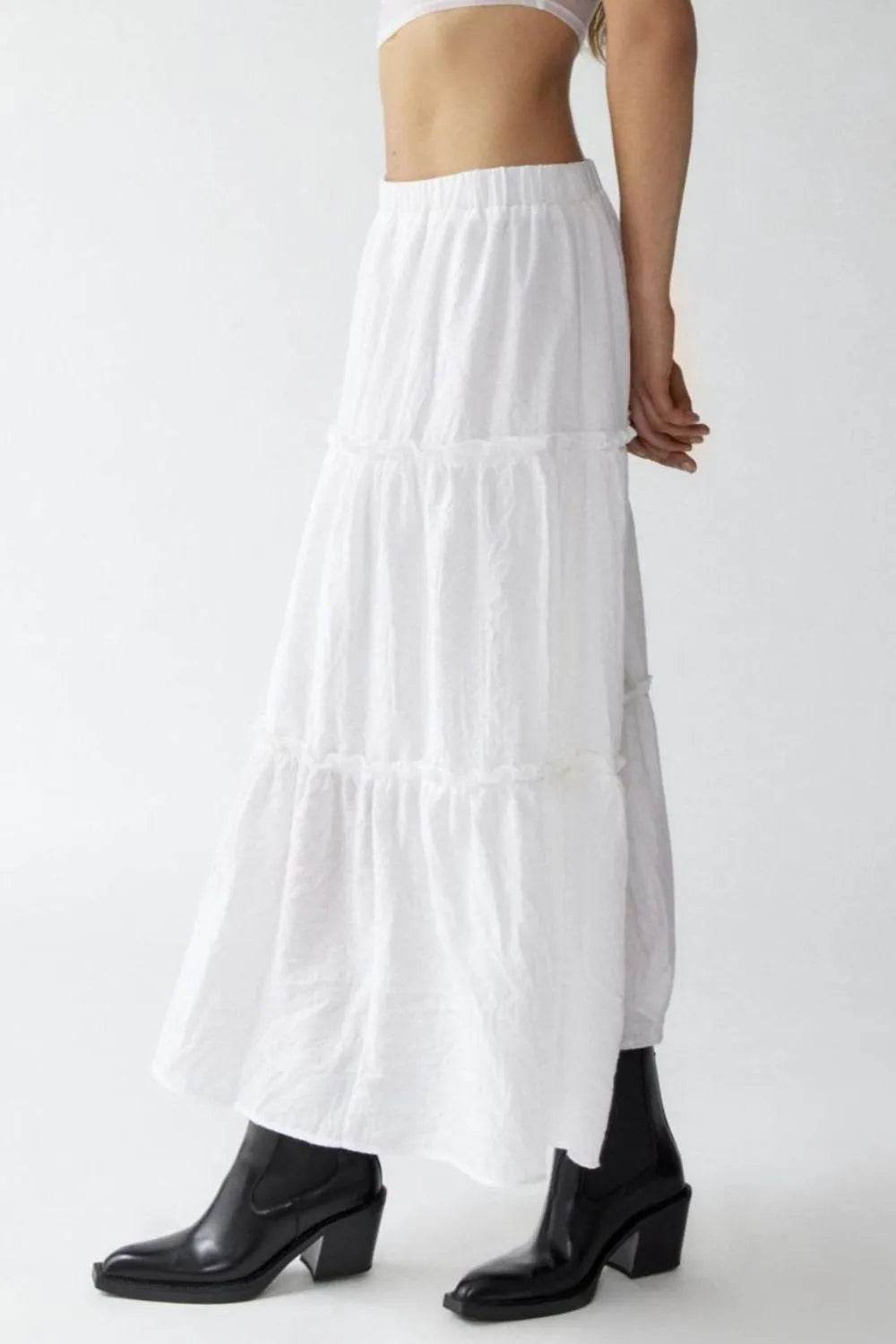 Frill Elastic Waist Skirt Trendsi 48b842b6-5d4f-418b-afbb-e6c5e3b87639-Max