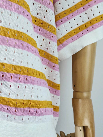 Striped Eyelet Button Up Shirt and Shorts Set Trendsi 48c853c599cf4beea0583ebe4f87efdf-Max-Origin