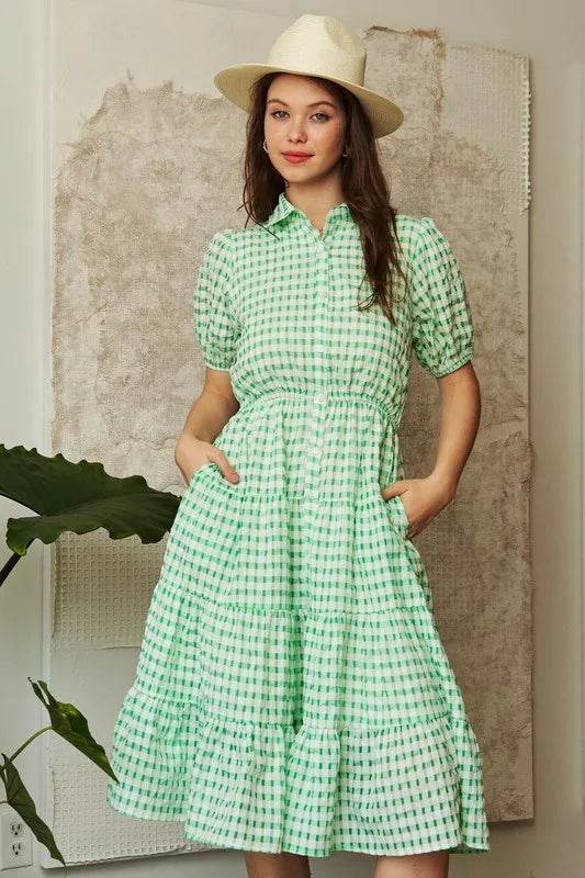 Davi & Dani Checkered Puff Sleeve Tiered Shirt Dress Trendsi 48ceb2fa9c1e4222b9c873f3ce9b9981-Max-Origin