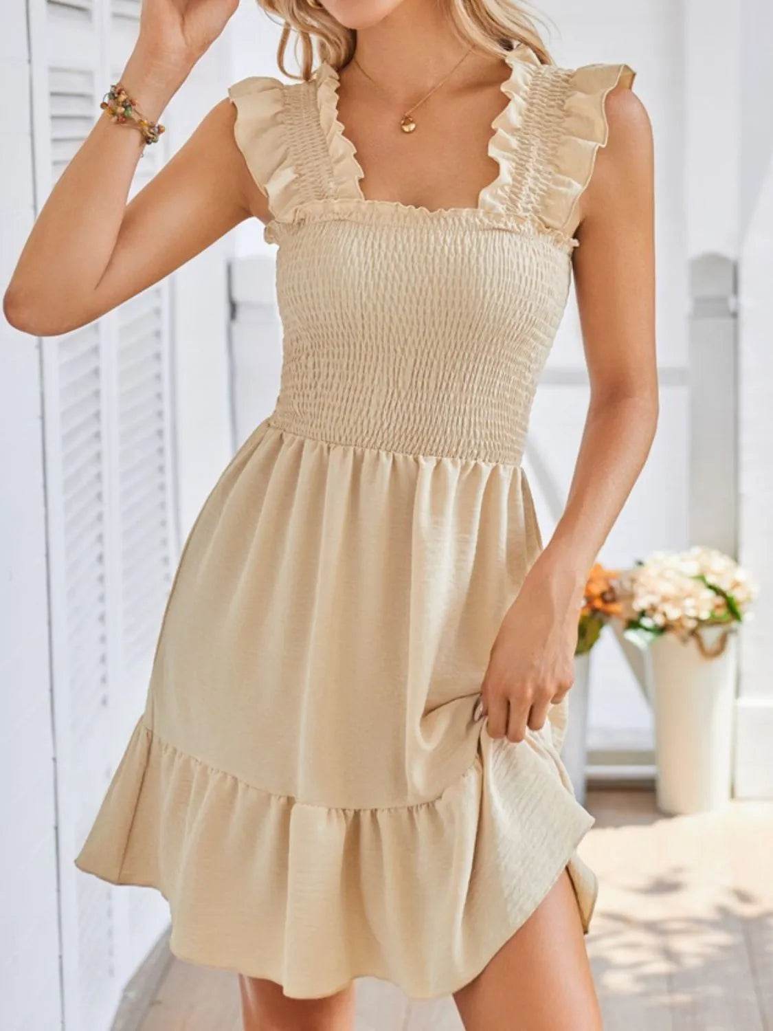 Smocked Square Neck Wide Strap Dress Trendsi 48df7ef7-4db6-4997-9078-512dbb894960-Max-Origin