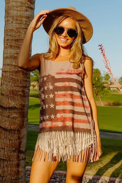 BiBi American Flag Print Knit Sleeveless Top Trendsi 48e628447b454e0991d394d4689224b6-Max-Origin