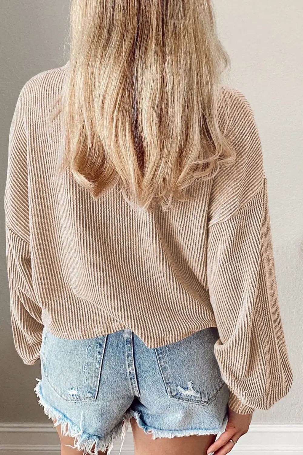 Round Neck Drop Shoulder Long Sleeve Top Trendsi 4911d36268a04644a350779e0cdb7cd1-Max
