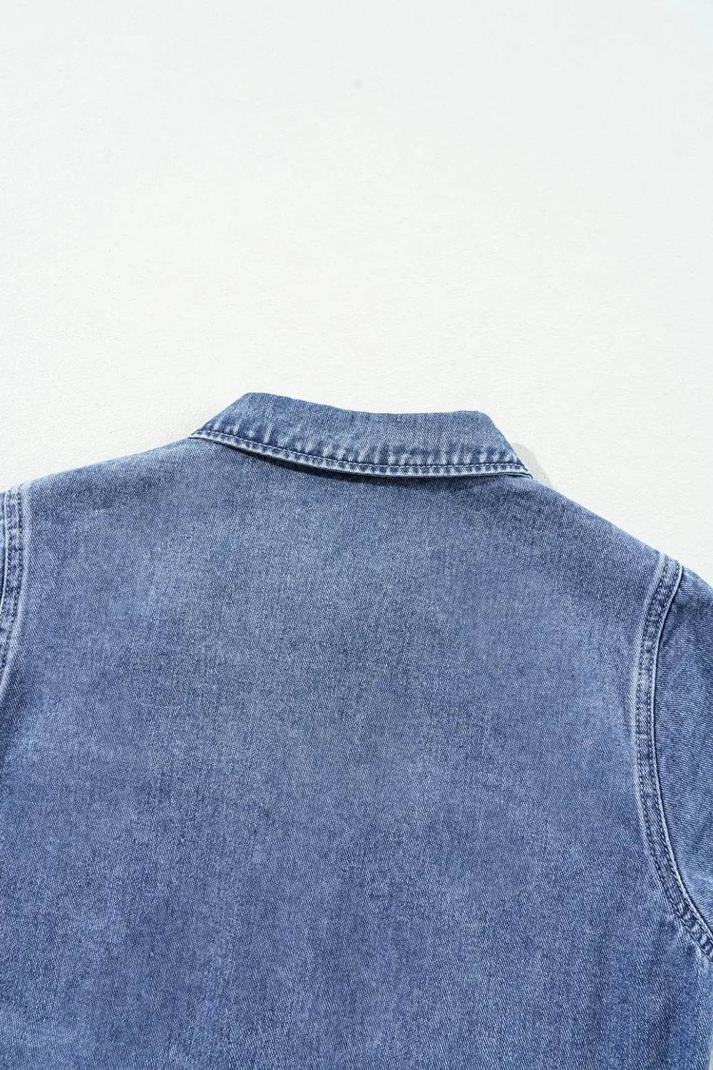 Chest Pocket Front Buttoned Folded Edge Denim Short Sleeve Romper Trendsi 492b96db-4a7a-4775-bccc-4149d4029649-Max-Origin