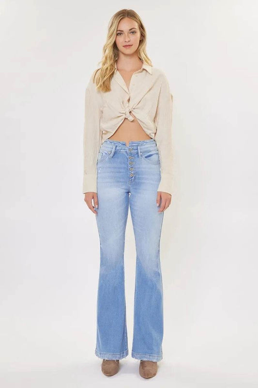 Kancan Curvy High Rise Flare Jeans LIGHT Trendsi 4957069566844a6890ff39455bffac2b-Max-Origin