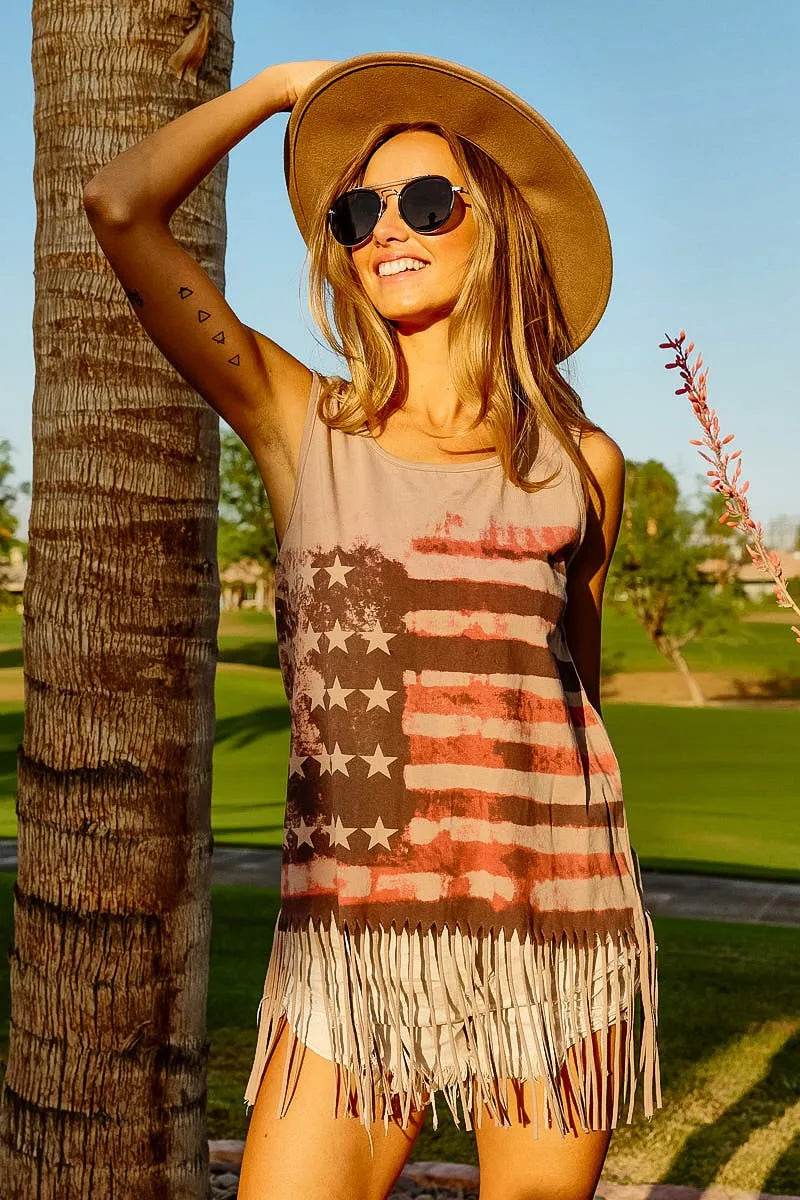 BiBi American Flag Print Knit Sleeveless Top Trendsi 4986838f8fdf4134821cc6e92cf06b0a-Max-Origin
