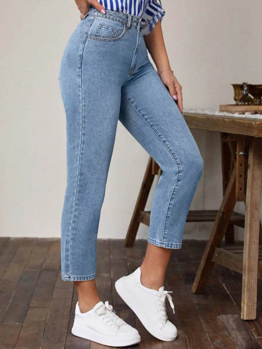 High Waist Jeans with Pockets Trendsi 49d07067-a603-4567-9da9-5e149e150940-Max