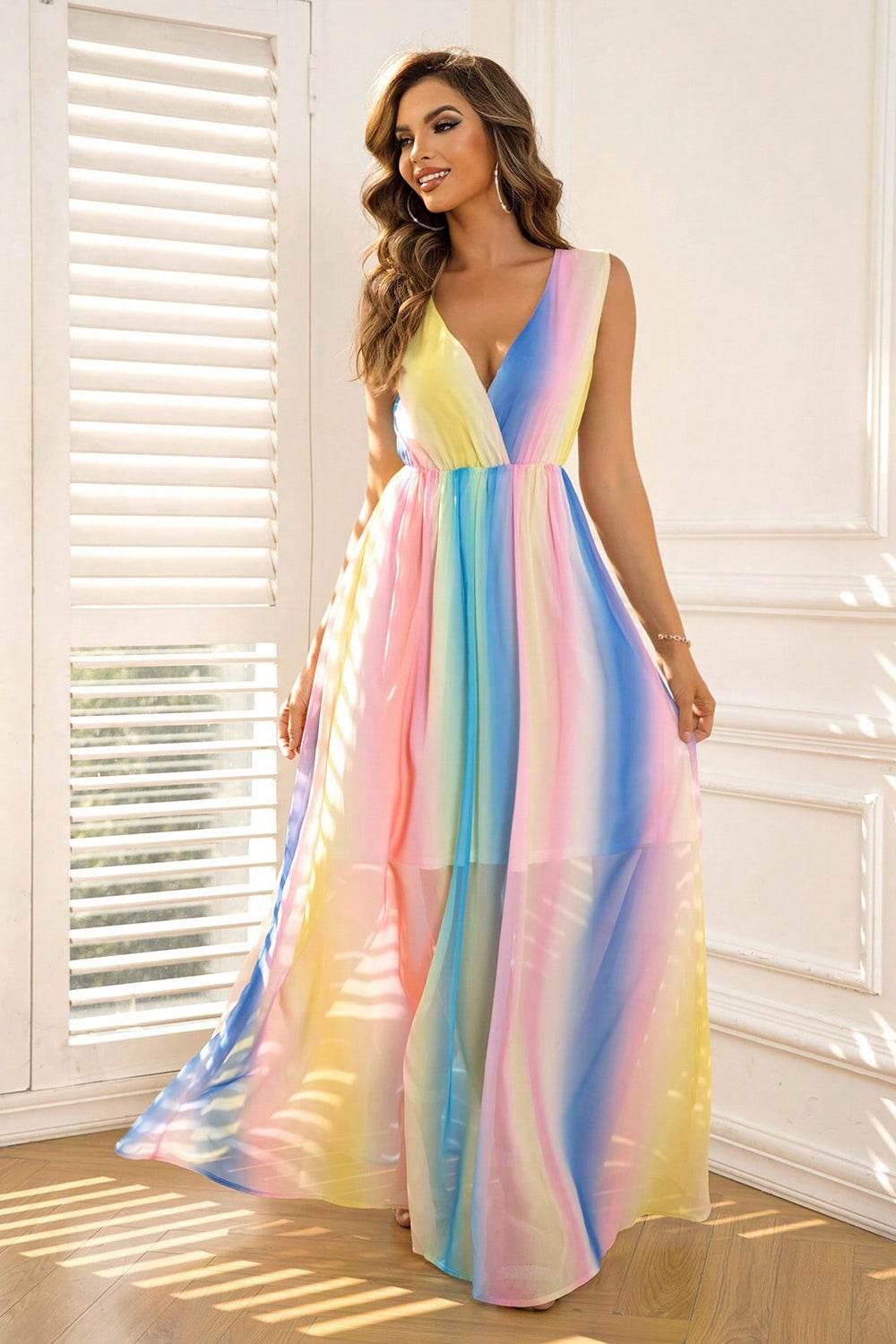 Surplice Neck Sleeveless Maxi Dress Trendsi 49d496116b264eec83c4a2ecc592a67f-Max