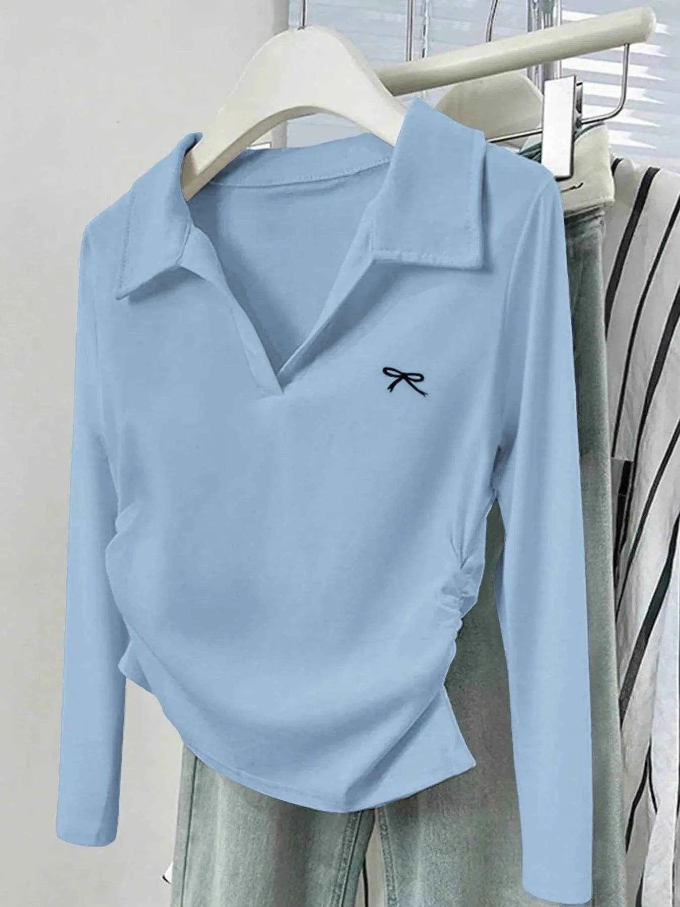 Johnny Collar Long Sleeve T-Shirt Trendsi 49eab50d4eaf473899ecce1237ca3f2b-Max-Origin