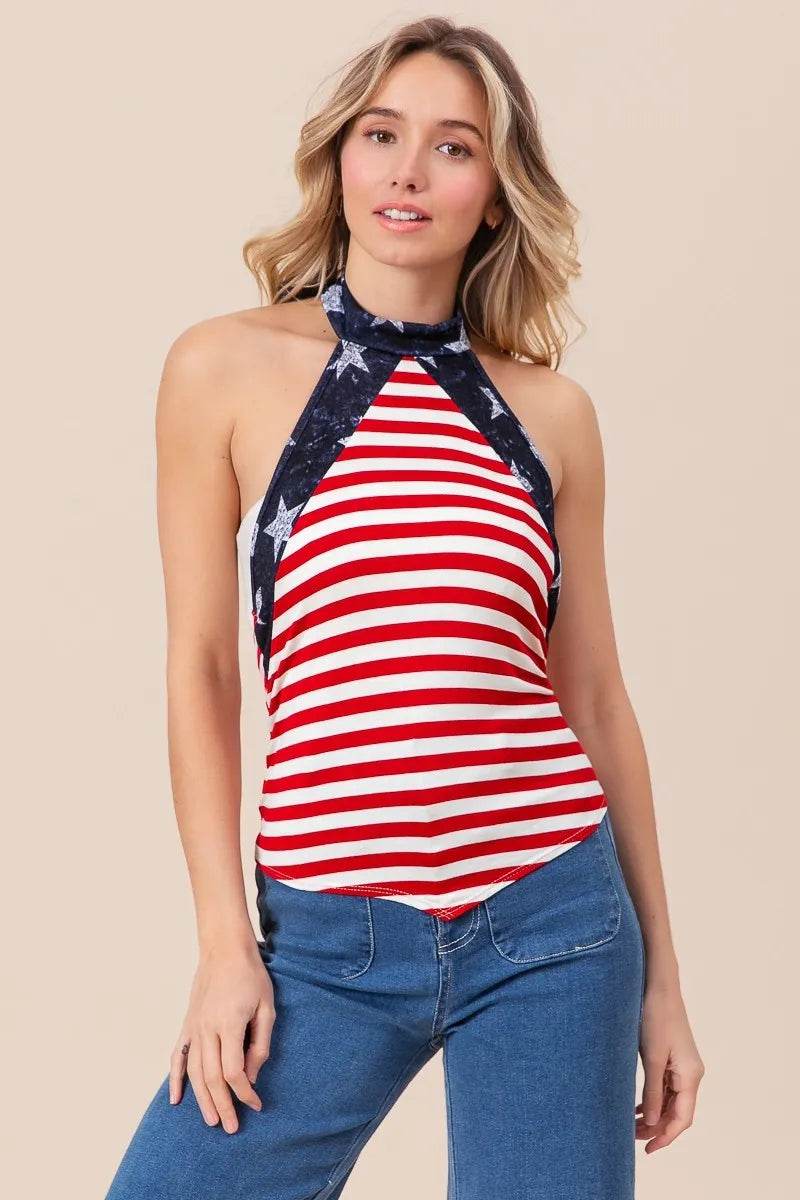BiBi Stripe Jersey with Star Halter Neck with Tie Back Trendsi 4a171f11ef5947ffb74a6418686380b8-Max-Origin