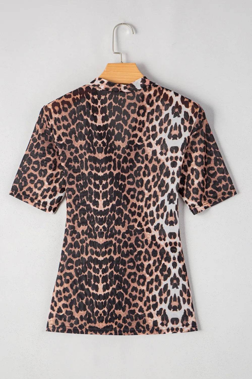 Leopard Wrapped V Neck Slim Short Sleeve Top Trendsi 4a6656ed-8dff-4fba-bc55-02cf55e65cef-Max-Origin