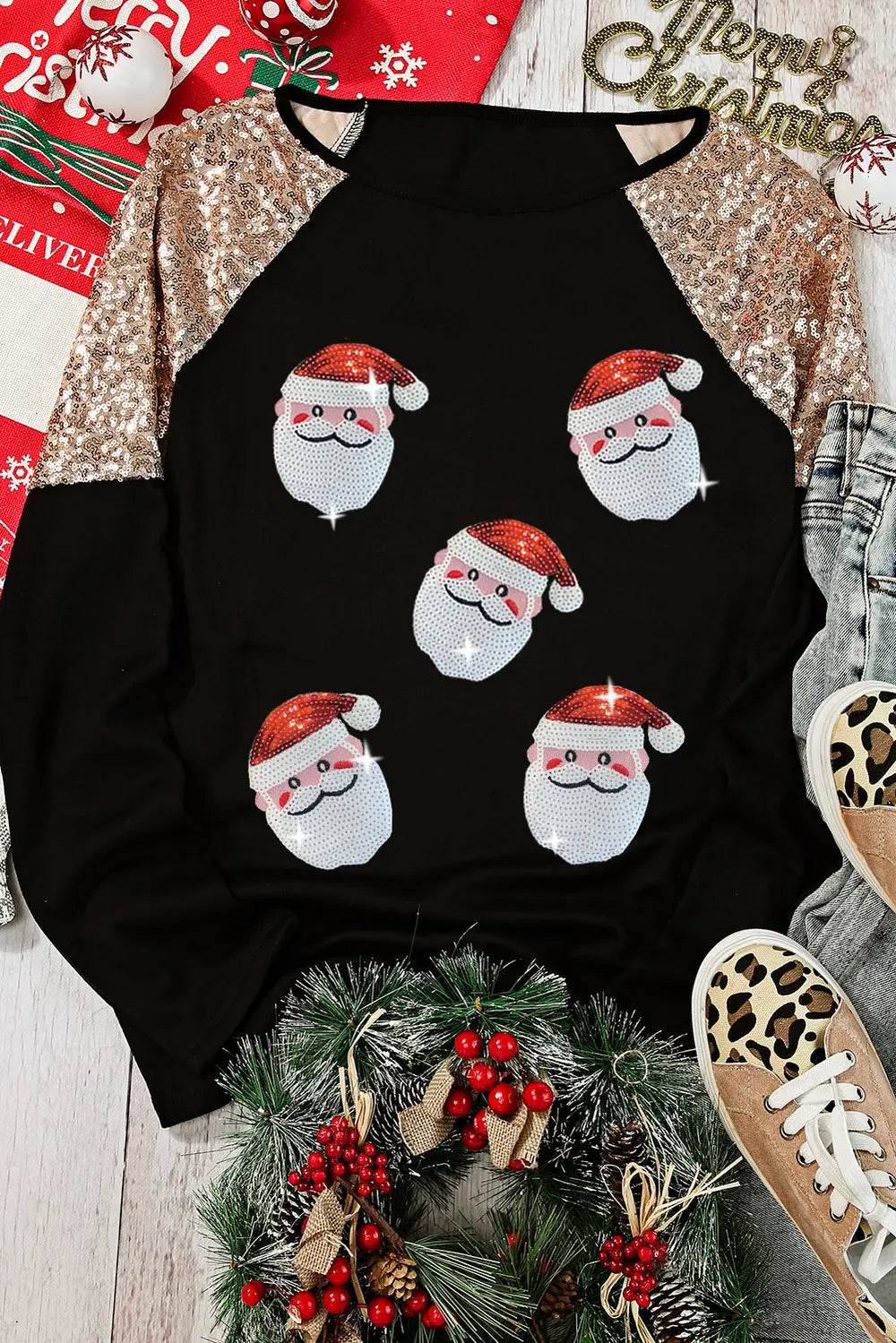 Santa Sequin Long Sleeve Round Neck Top Trendsi 4a7c90b4bd0f44979b566168d48c86cb-Max