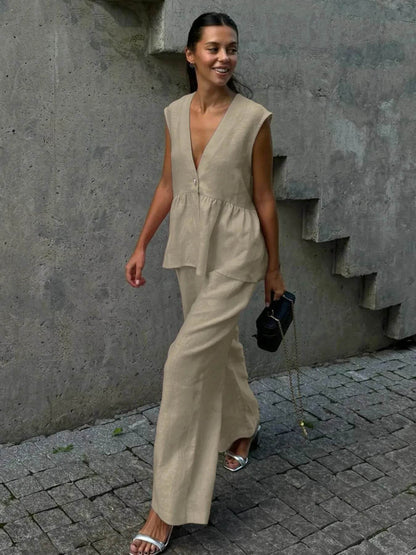 V-Neck Vest and Pants Set Apricot Trendsi 4a917f7c9ef54d20abe27cb1805cb96f-Max-Origin