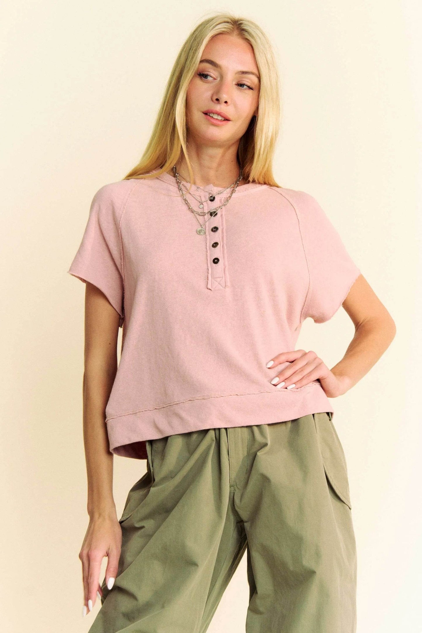 Davi & Dani Breezy Knit Fabric Short Sleeve T-shirt Top FRENCH ROSE Trendsi 4aa9807192d149439cc05b8b77ad90ee-Max-Origin