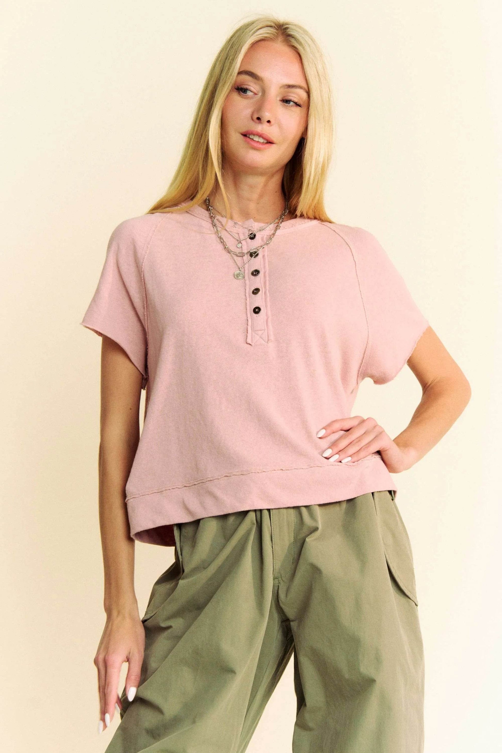 Davi & Dani Breezy Knit Fabric Short Sleeve T-shirt Top FRENCH ROSE Trendsi 4aa9807192d149439cc05b8b77ad90ee-Max-Origin