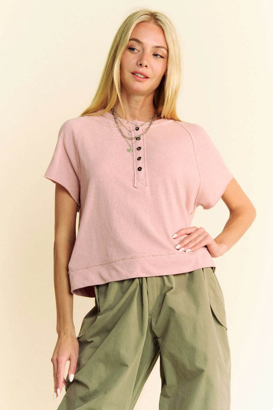 Davi & Dani Breezy Knit Fabric Short Sleeve T-shirt Top FRENCH ROSE Trendsi 4aa9807192d149439cc05b8b77ad90ee-Max-Origin