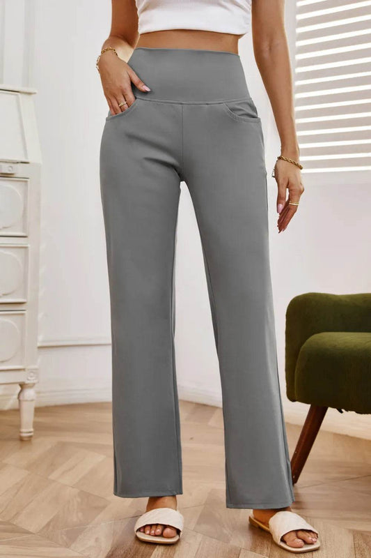 High Waist Wide Leg Pants with Pockets Gray Trendsi 4aafce33-24cd-45d3-9d91-5c2915f3515f-Max