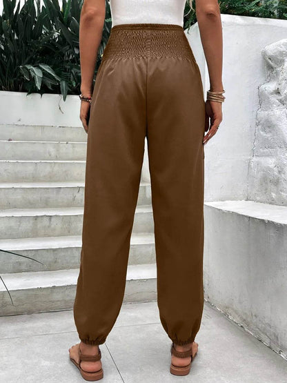 Smocked High Rise Joggers with Pockets Trendsi 4acc8341-e748-4fce-9cb3-907d5013ab6e-Max