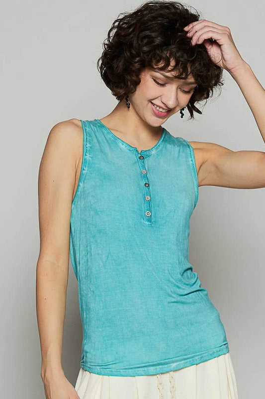 POL Half Button Round Neck Washed Tank Turquoise Trendsi 4ada98cb-5522-4f7f-8b8d-8c15c92b6b89-Max-Origin