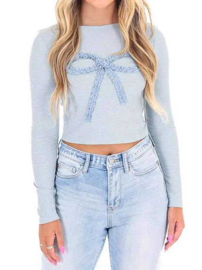 Bow Long Sleeve Fitted T-Shirt Trendsi 4ae2b745-4632-4e95-9f31-e4a71f9b6e44-Max-Origin