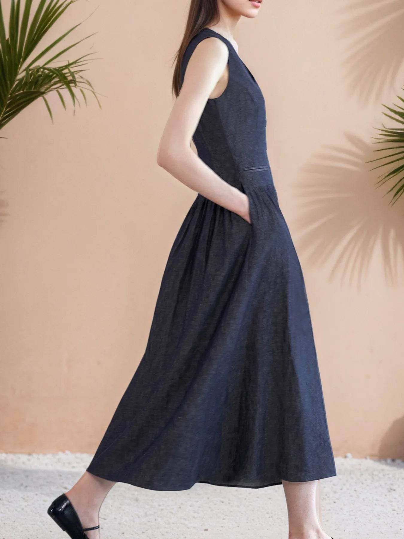 V-Neck Sleeveless Midi Dress Trendsi 4aee8b00-e976-4237-855c-bdc8cabe6783-Max-Origin