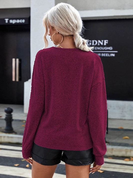 Lace Detail V-Neck Long Sleeve Top Trendsi 4b1a847db2464a62b12f12fe91af85ed-Max