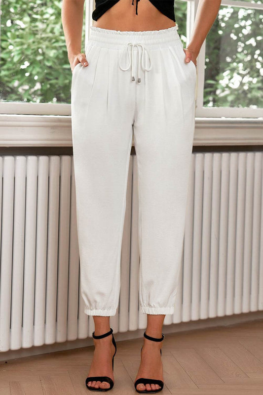 Drawstring Paperbag Waist Cropped Joggers Trendsi 4b2976ff38424fcb9c074fa35981f598-Max
