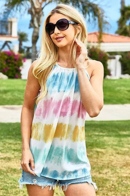 BiBi Tie-Dye Halter Neck Top Trendsi 4b566702-cef4-4a6b-88a2-c81714320592-Max