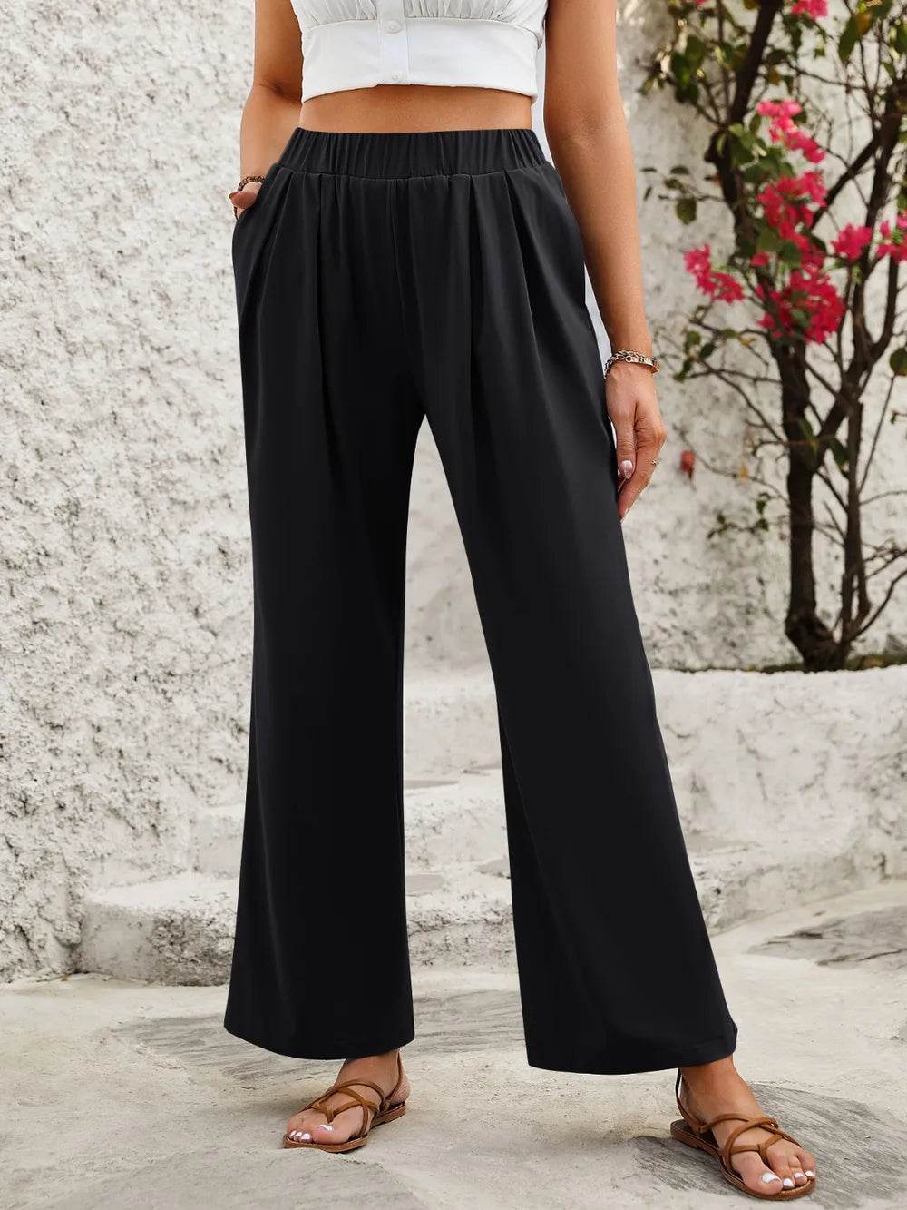 Elastic Waist Wide Leg Pants Black Trendsi 4b9b23f5-d86b-4cf5-85ce-e6f2076f6b07-Max