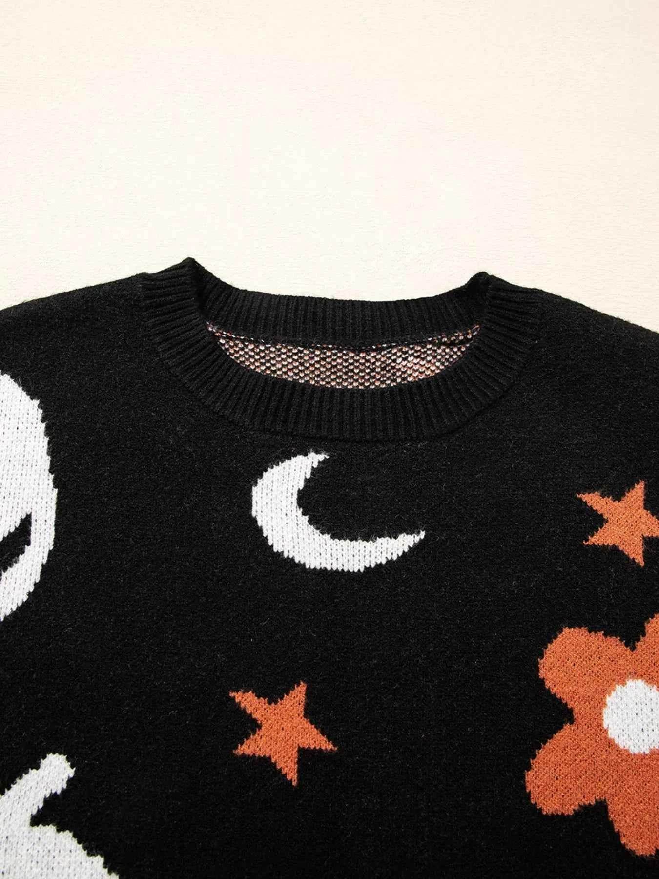 Halloween Gothic Pattern Long Sleeve Sweater Trendsi 4b9befacbcad47cfa64bd18c792448ca-Max-Origin