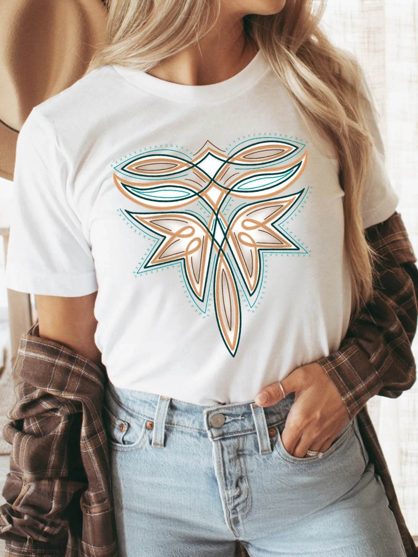 Graphic Round Neck Short Sleeve T-Shirt Trendsi 4ba505d3f87d4272b0c91d53e1a672f7-Max-Origin