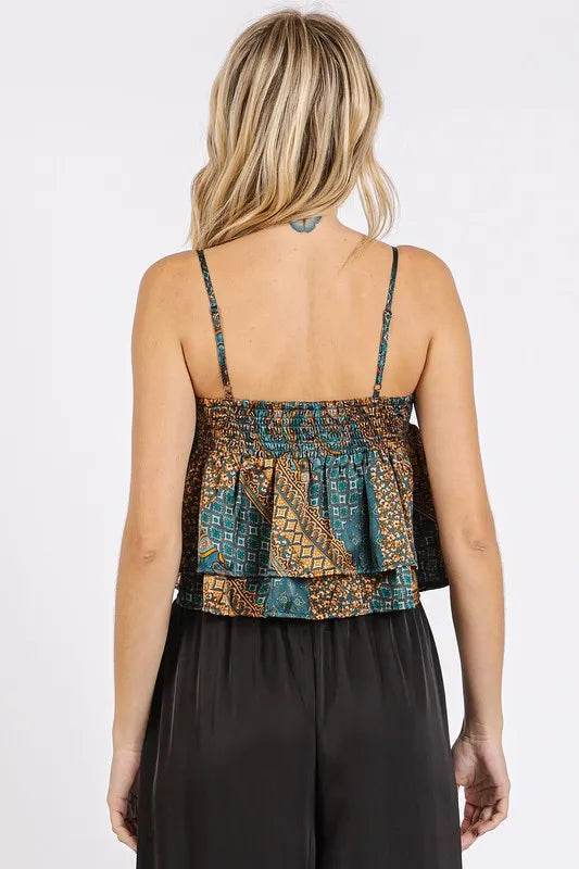 Mittoshop Paisley Patchwork Print Satin Ruffle Crop Cami Trendsi 4ba6c770-a196-4c9c-8285-652218da59ff-Max