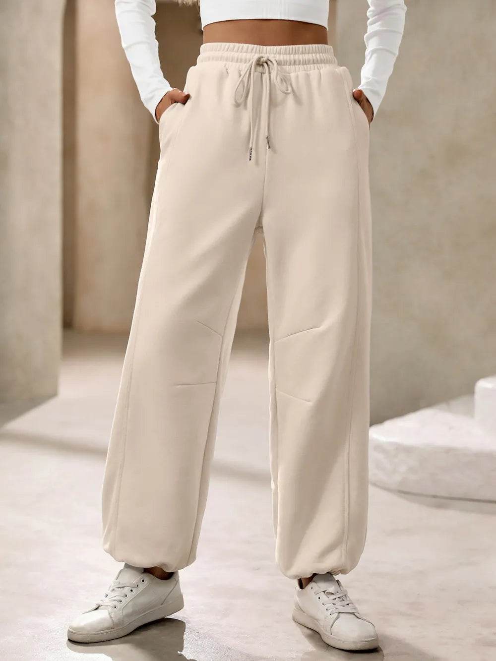 Ivy Lane Drawstring Joggers with Pockets Tan Trendsi 4bb5a17c-08d3-4f10-a769-3603a38caa09-Max