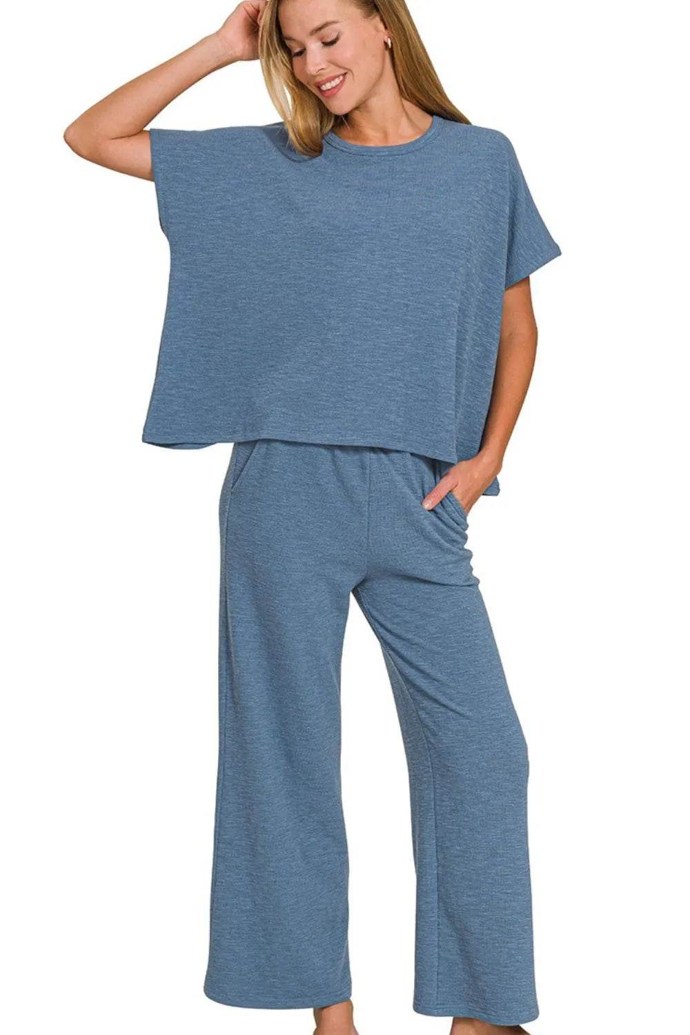 Zenana Cotton Slub Top & Pants Set DUSTY BLUE Trendsi 4bd3f051-7bb4-4be7-a78a-e3c51df70596-Max-Origin