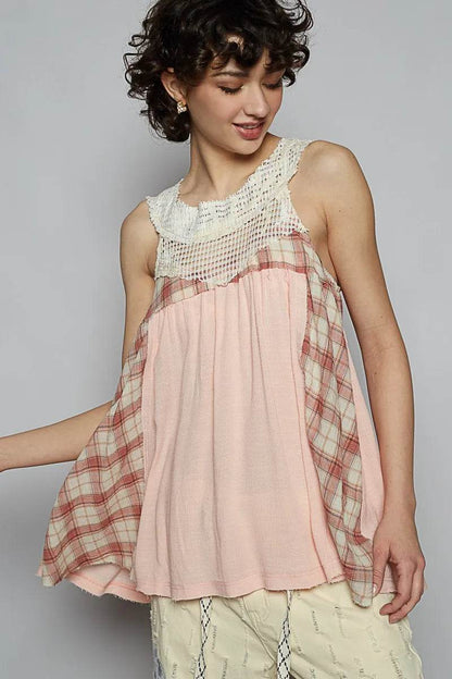 POL Crochet Lace Plaid Panel Detail Tank Trendsi 4c27c875-eb1e-4f8a-bb2b-bf71be3867a3-Max-Origin