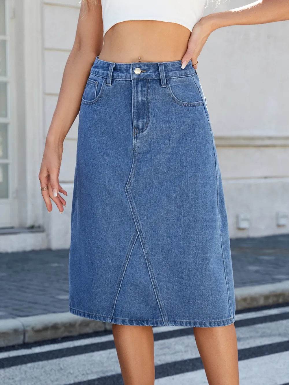 Slit Back Midi Denim Skirt Trendsi 4c5763b5-b213-4b12-b9b9-1d15bbc326d6-Max