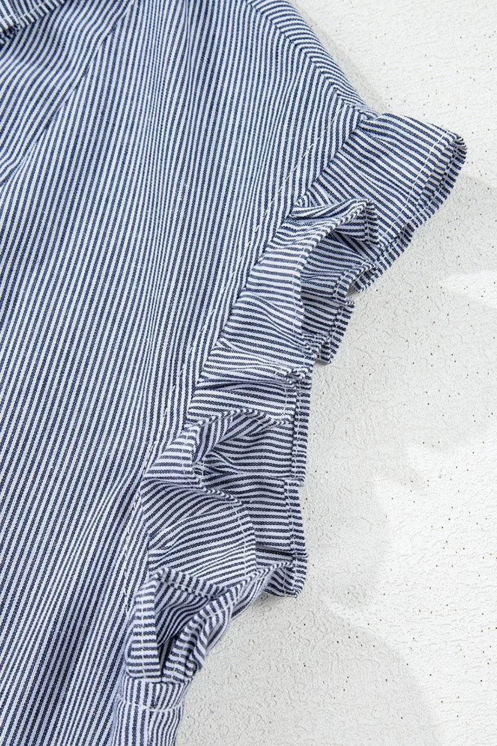 Stripe Frilled Ruffled Cap Sleeve Button Up Mini Dress Trendsi 4c898a95-0b8d-4c62-9a0a-e3af9b87af35-Max