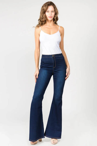 American Bazi Side Slit Flare Jeans Trendsi 4ce6f5ae-4fe4-4f73-8457-2075dcfb8bf0-Max